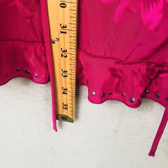 Coach 1941 Dress Womens 0 Fuchsia Ruffle Studded Floral Jacquard Viscose 232843 - Picture 5 of 16